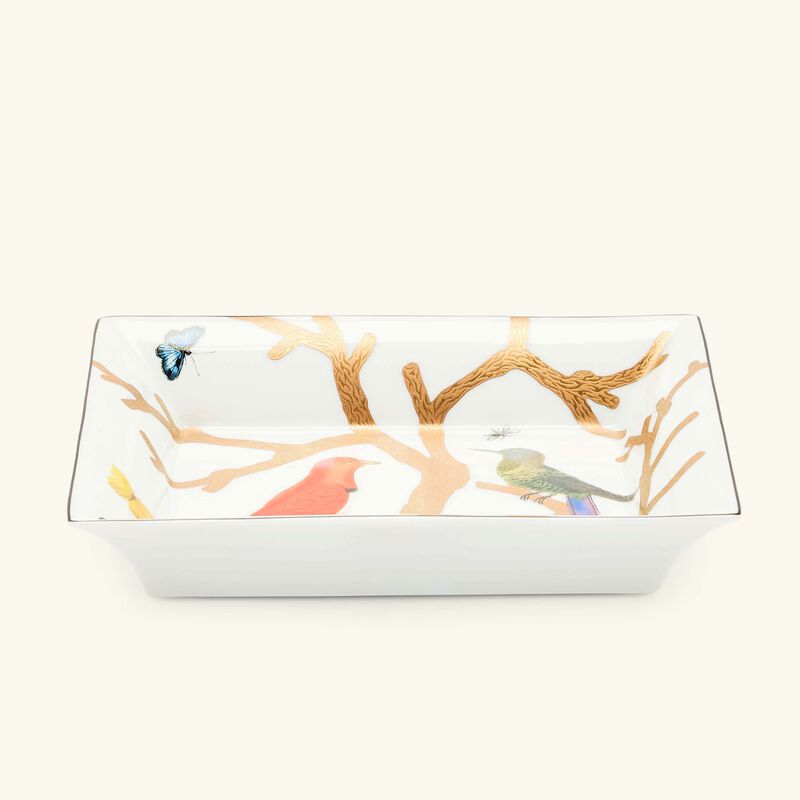Aux Oiseaux Ashtray Rectangular Gold bernardaud aux oiseaux ashtray rectangular gold
