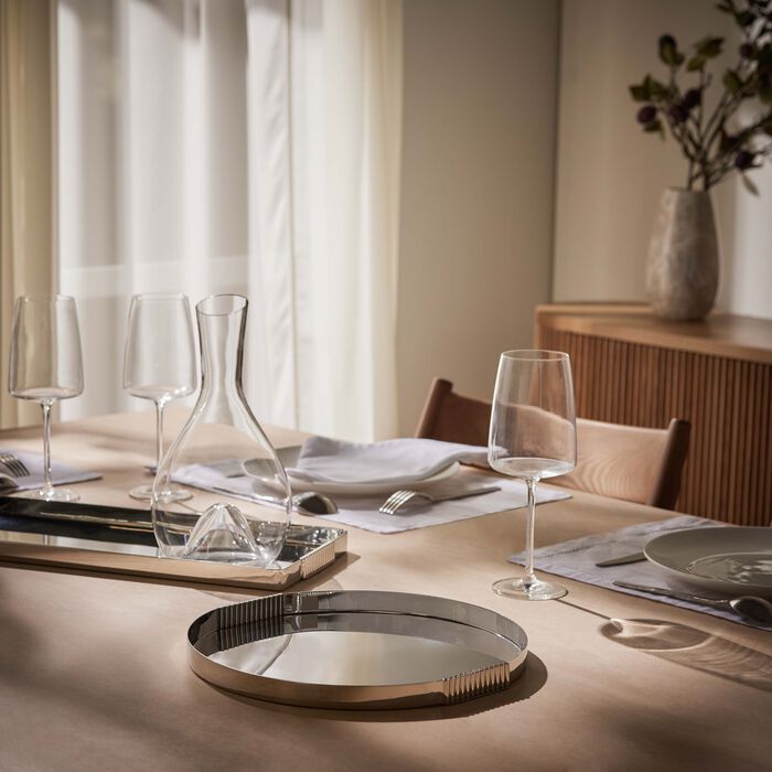 رالف لورين هوم صينية الضيافة ثورب دائرية متوسطة من الستانلس ستيل