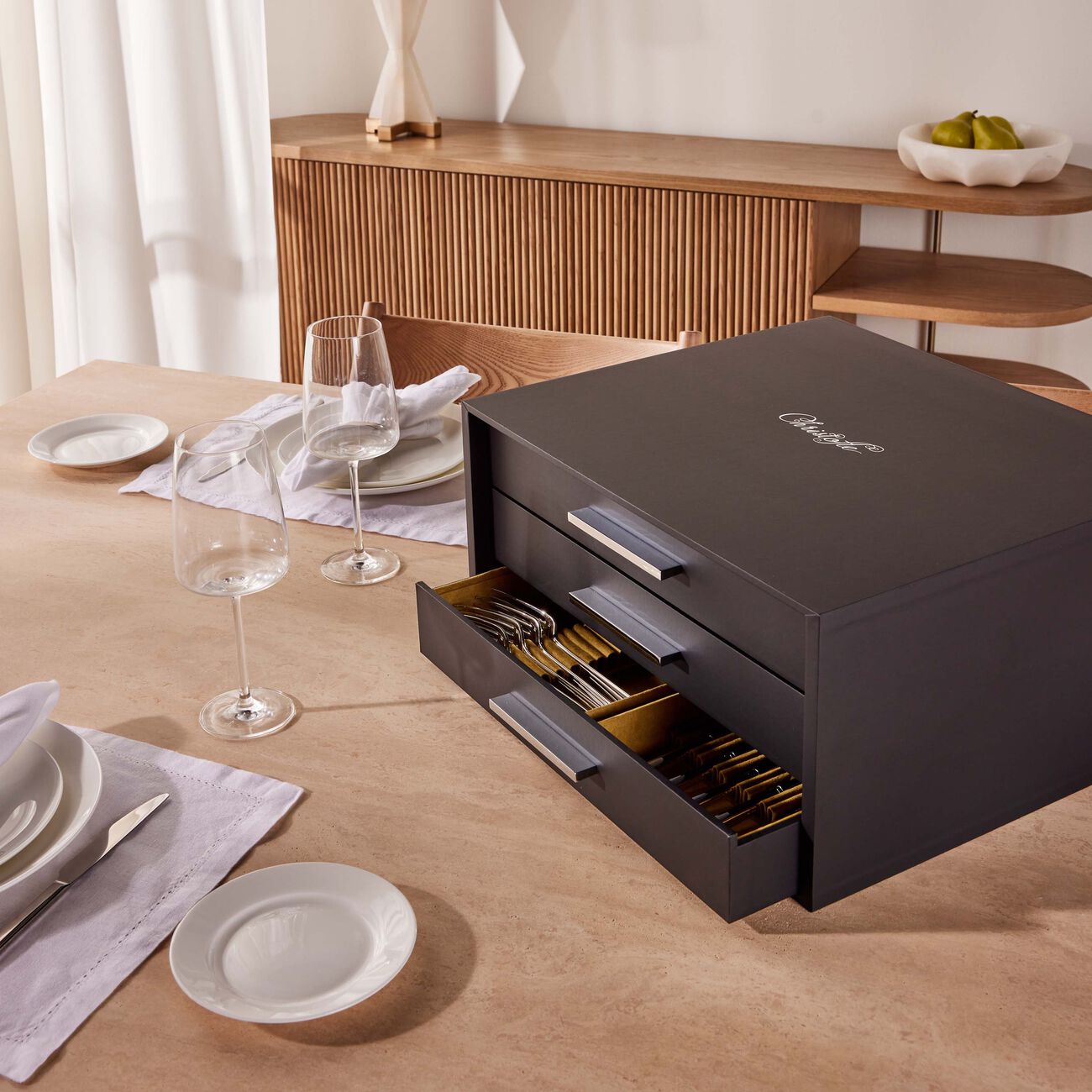 christofle aria flatware set for 12 people 75 pieces silver plated