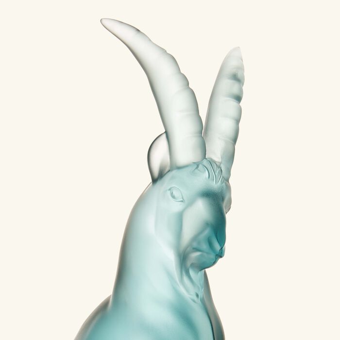 lalique terramineral ibex figurine medium blue