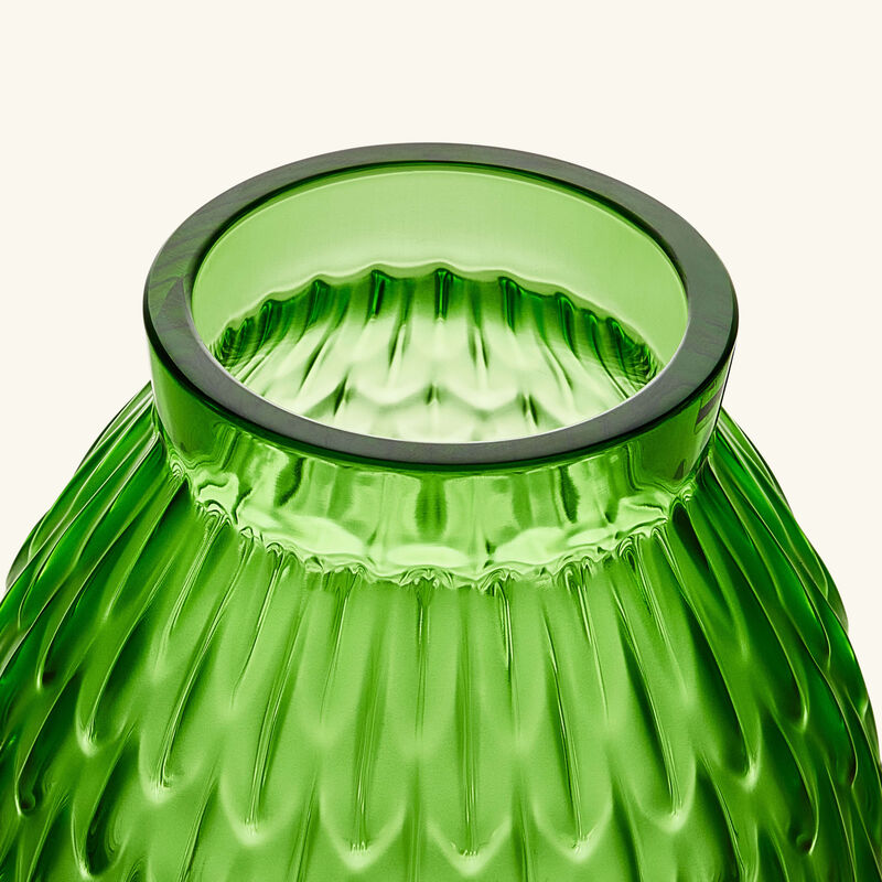 lalique plumes vase mini green