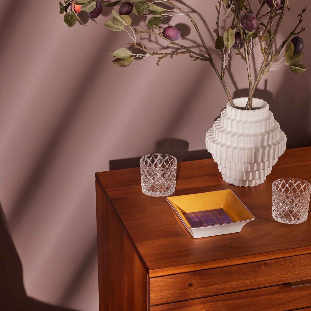 Tartan Trinket Tray Square Small Yellow etro tartan trinket tray square small yellow