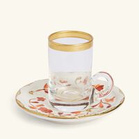 villari taormina arabic tea cup   saucer red