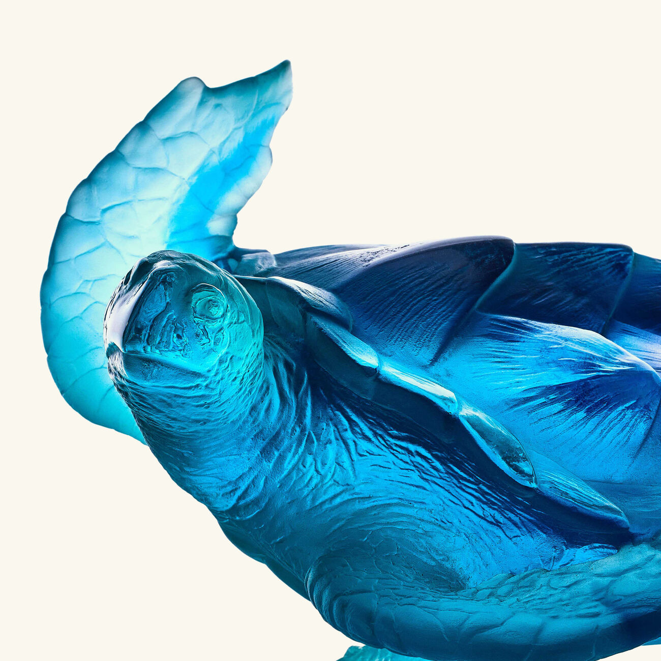 daum mer de corail sea turtle figurine small blue