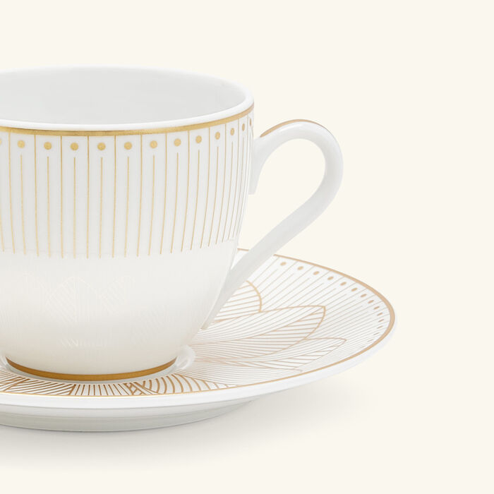 christofle malmaison imp riale coffee cup   saucer platinum set of 2