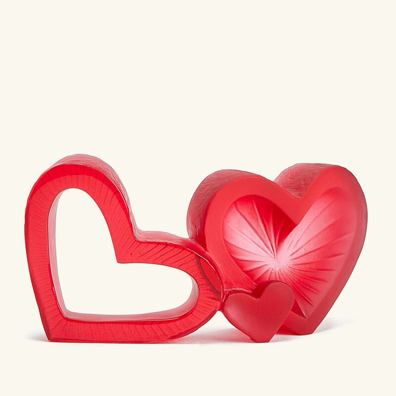 daum valentine heart figurine mini red