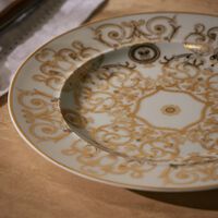 versace medusa gala dinner plate round white 18cm