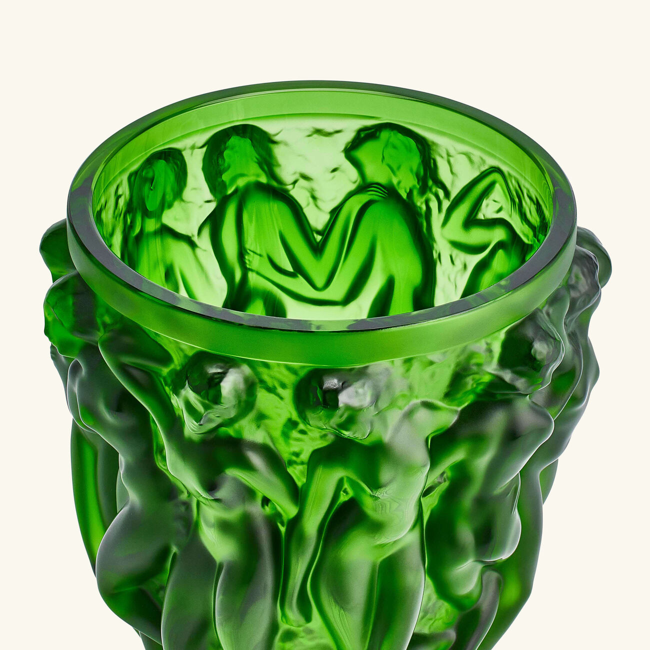 Bacchantes Vase Small Green lalique bacchantes vase small green
