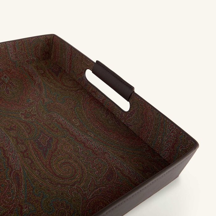 etro arnica serving tray square brown 41x32cm