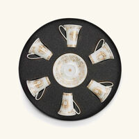 فيرساتشي طقم ميدوزا جالا مؤلف من 6 فناجين العربية مع صحونها باللون الذهبي