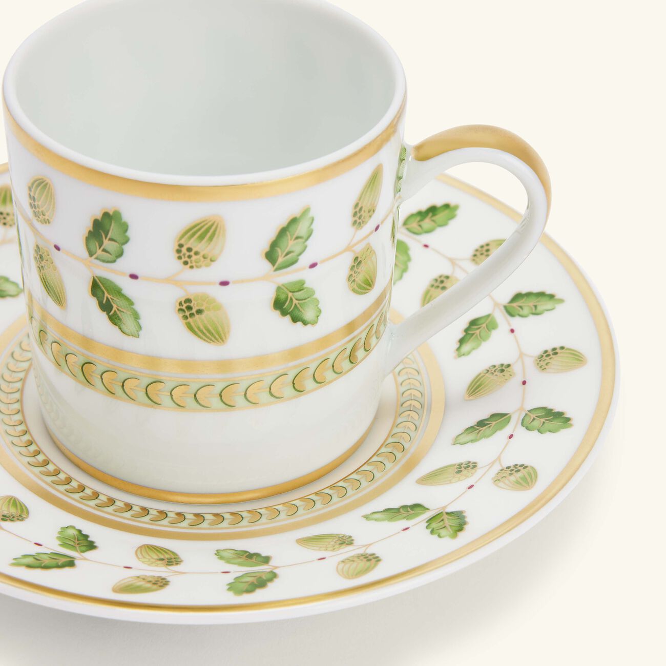 bernardaud constance coffee cup   saucer green