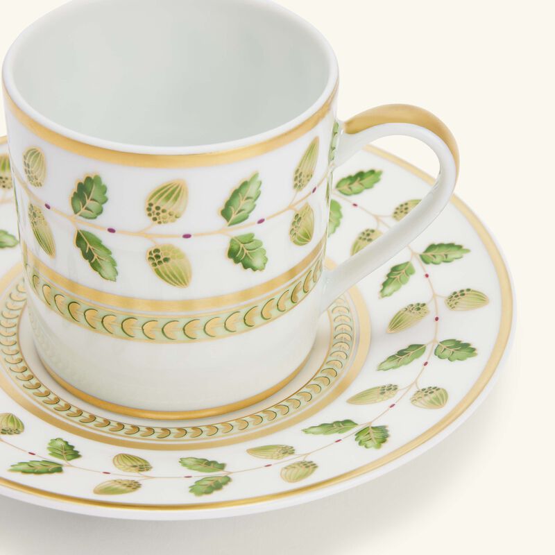 bernardaud constance coffee cup   saucer green