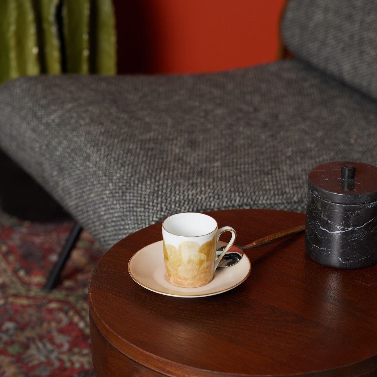 marie daage cercle d  cailles coffee cup   saucer pink