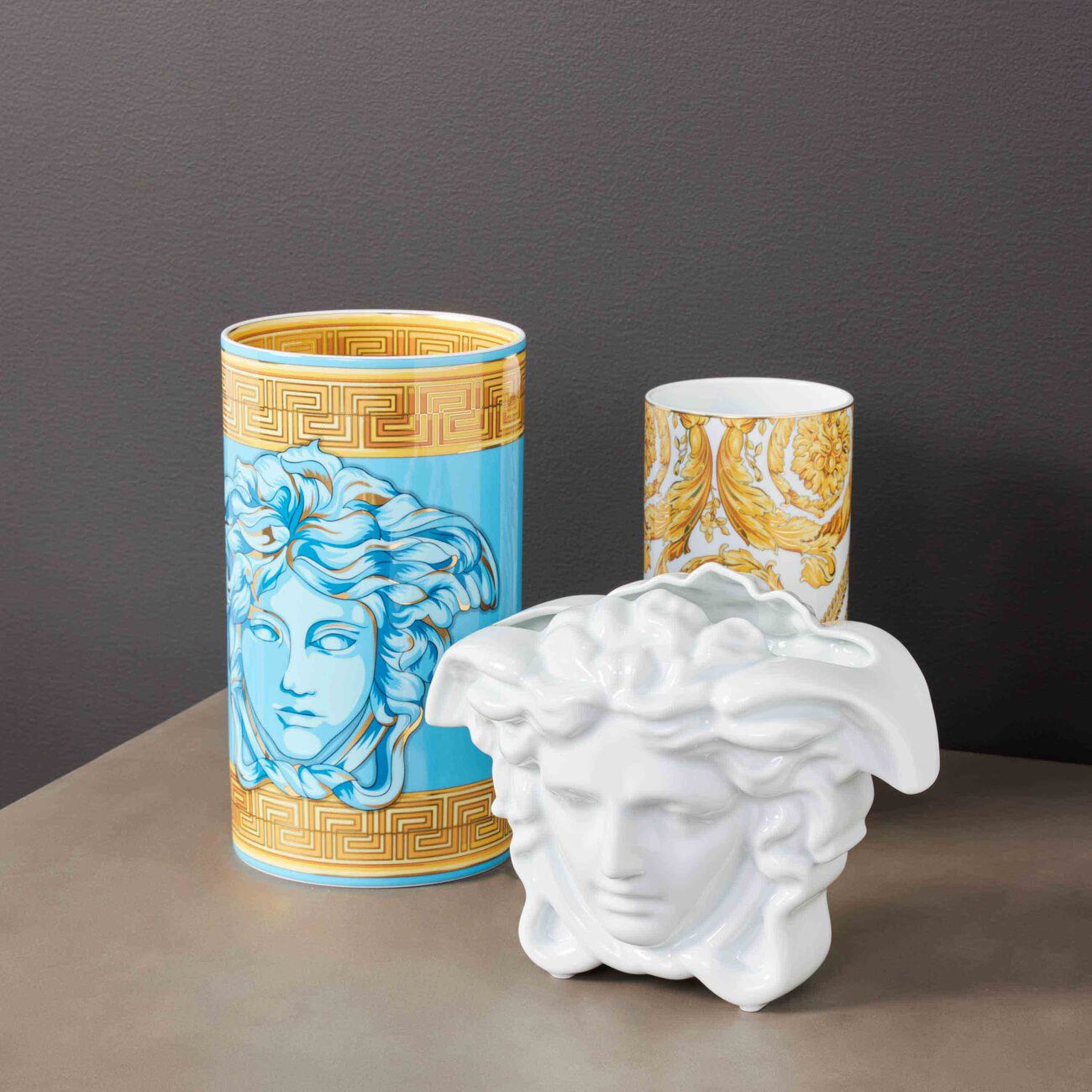 versace medusa grande vase small white