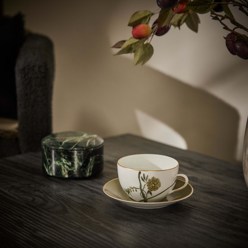 marie daage bouquet de vie cup   saucer green