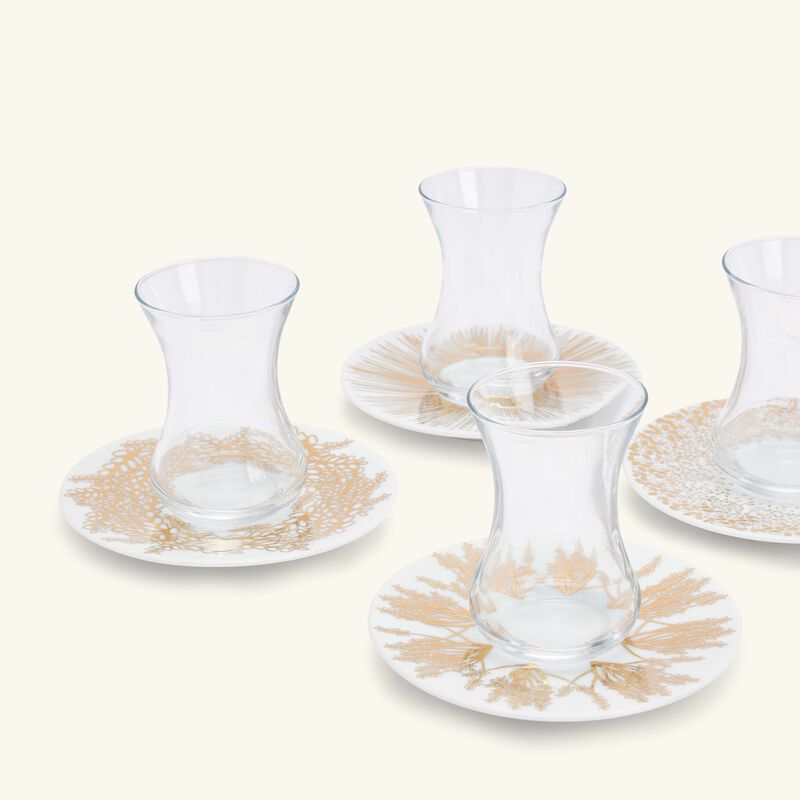 silsal tamrah by razan alazzouni arabic tea cup   saucer gold set of 6