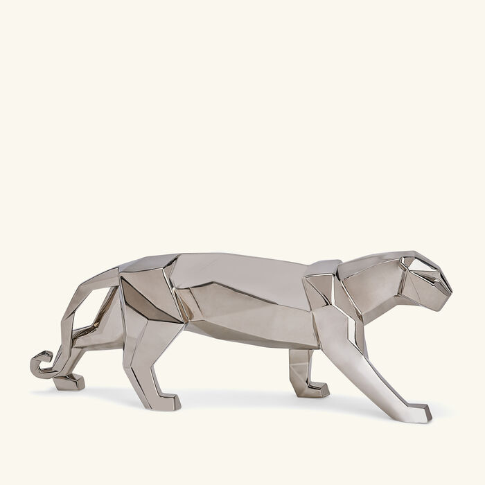 lladro panther sculpture small silver