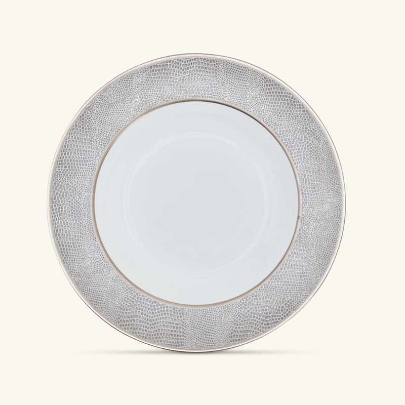 bernardaud sauvage soup plate round silver 22cm
