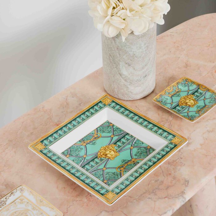 versace scala del palazzo verde trinket tray square small green