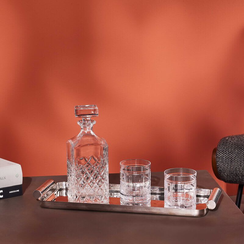 رالف لورين هوم صينية الضيافة مونتجمري مستطيلة كبيرة مطلية بالفضة