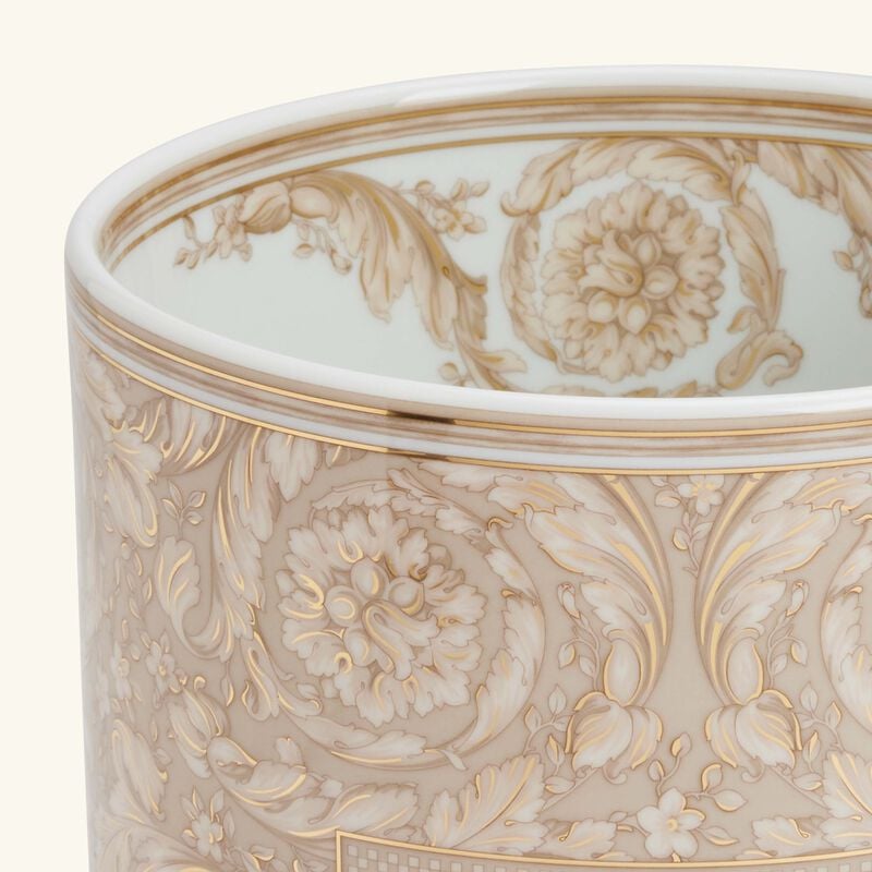 Barocco Beige Vase Round Small versace barocco beige vase round small