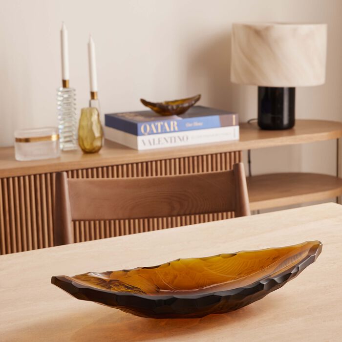 lalique terramineral silex centerpiece medium amber