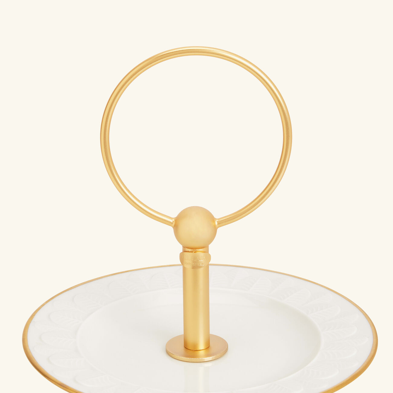 villari peacock 2 tier cake stand white