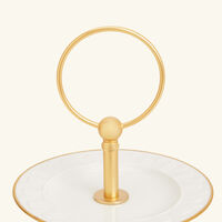 villari peacock 2 tier cake stand white