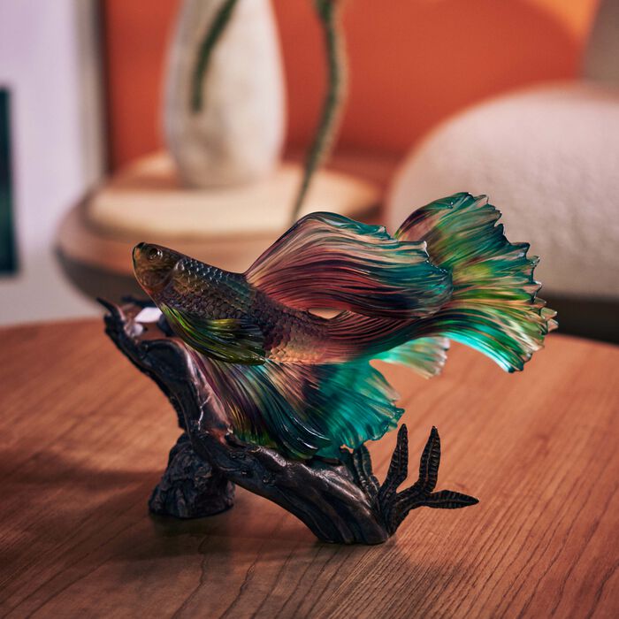 daum the dance of the fighters sculpture medium blue