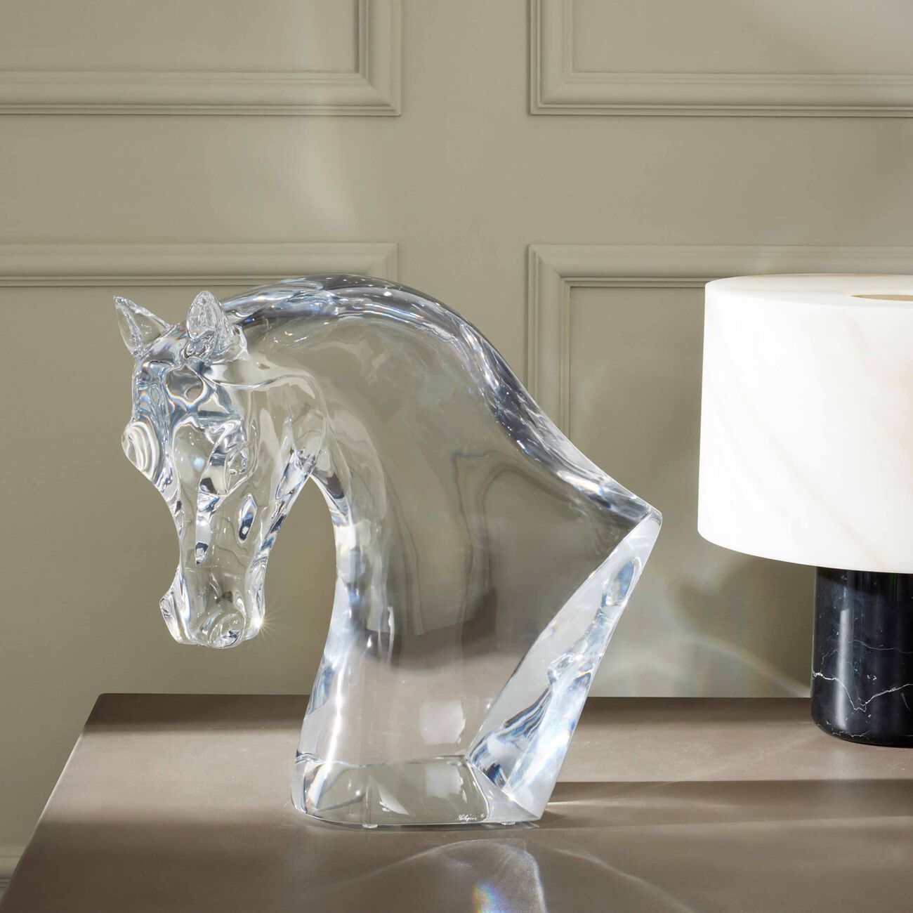 Horse Head Sculpture Medium Clear lalique horse head sculpture medium clear
