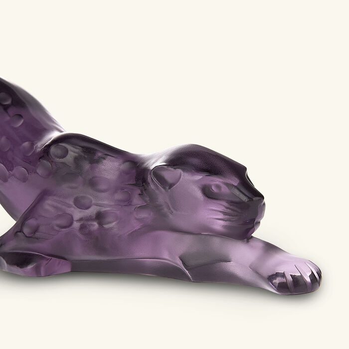lalique vesper zeila panther sculpture small purple