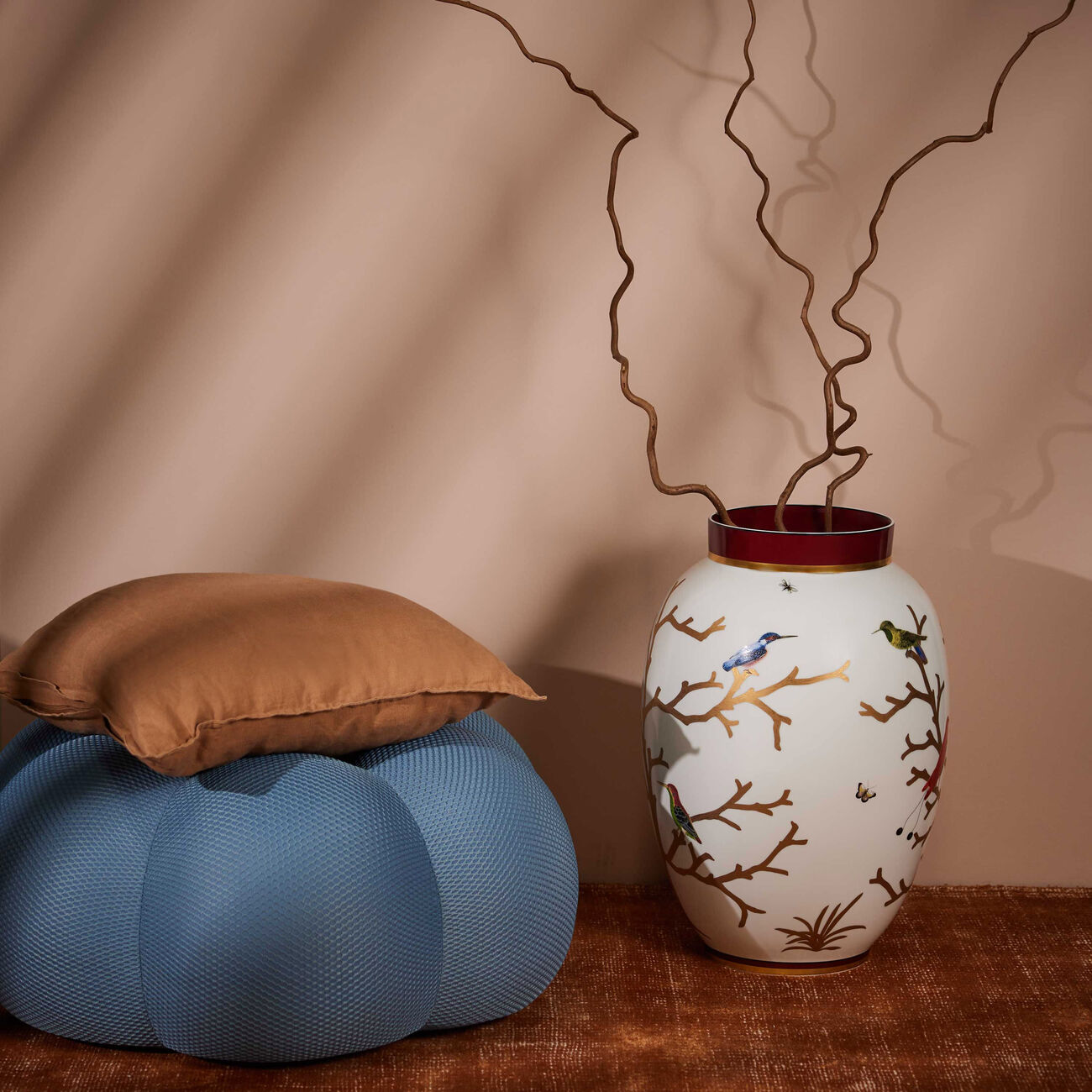 bernardaud aux oiseaux vase large gold limited edition