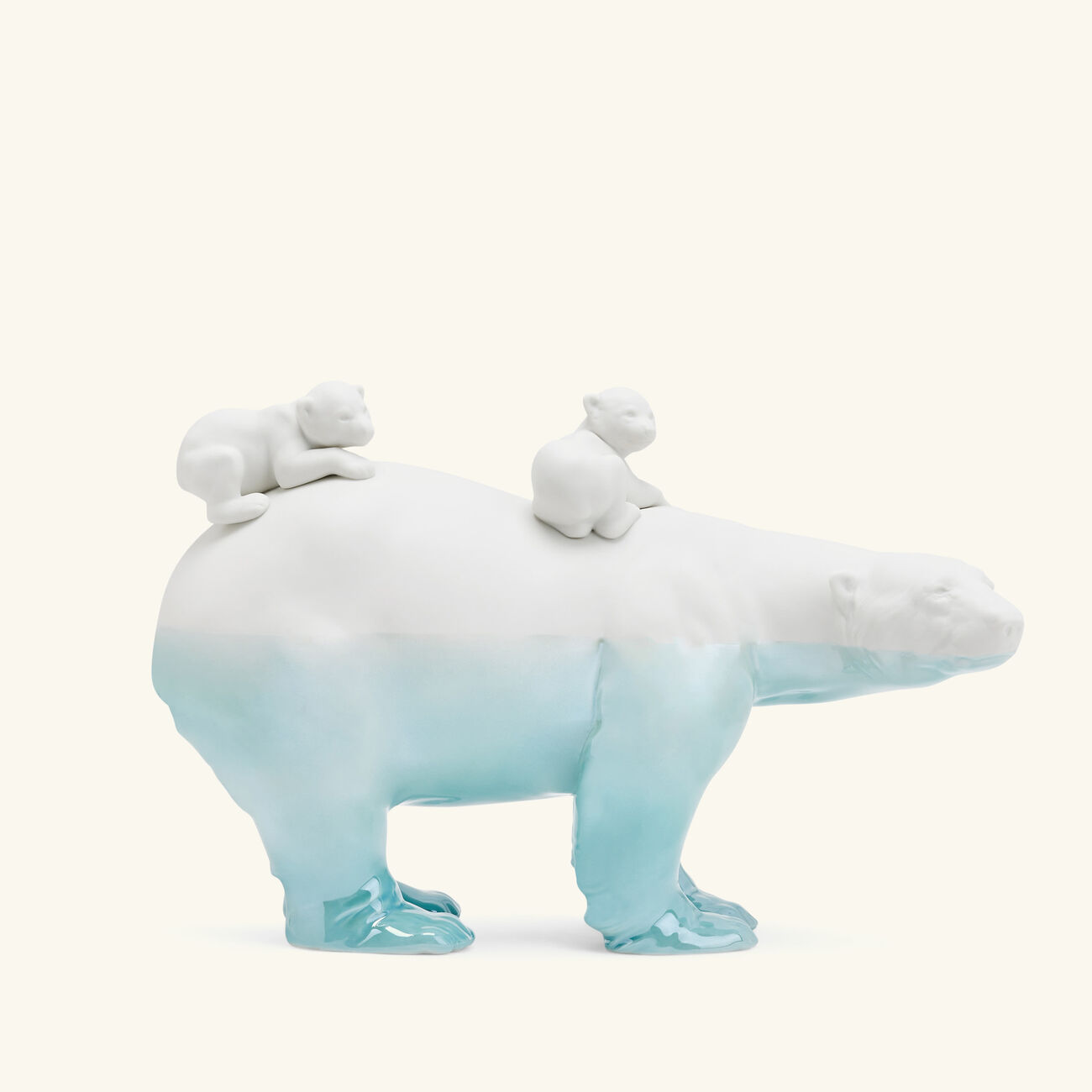 lladro underwater mummy bear and babies sculpture medium white