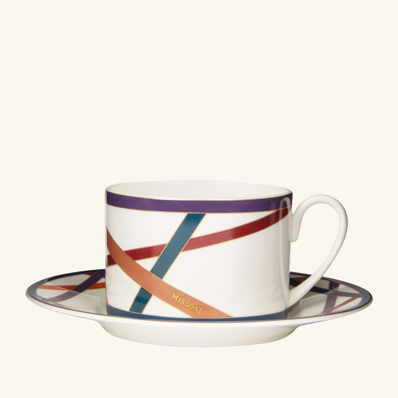 Nastri Tea Cup & Saucer Multicolor Set Of 6 missoni home nastri tea cup saucer multicolor set of 6