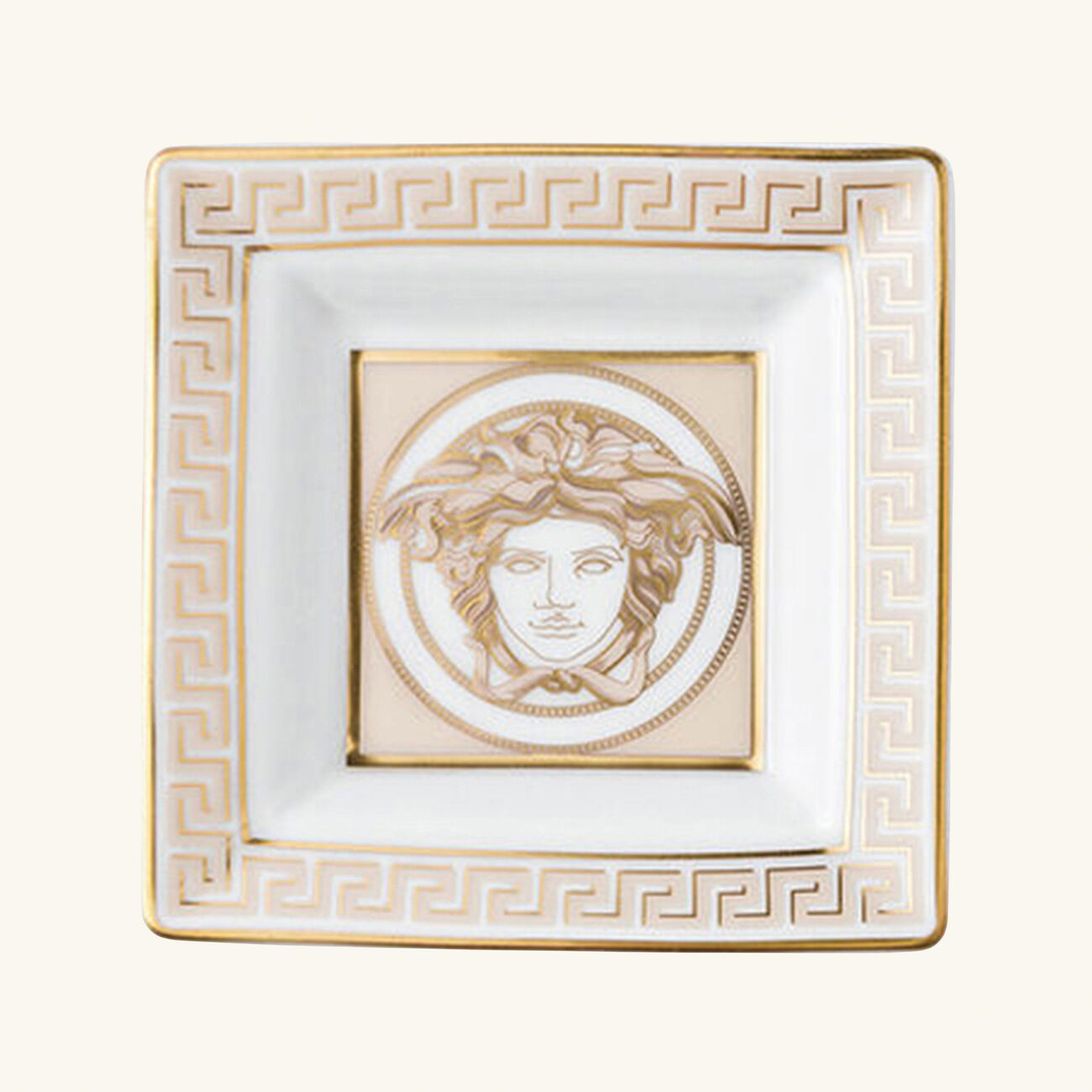 صينية الحلى والمجوهرات ميدوزا جالا مربعة صغيرة باللون الذهبي فيرساتشي صينية الحلى والمجوهرات ميدوزا جالا مربعة صغيرة باللون الذهبي