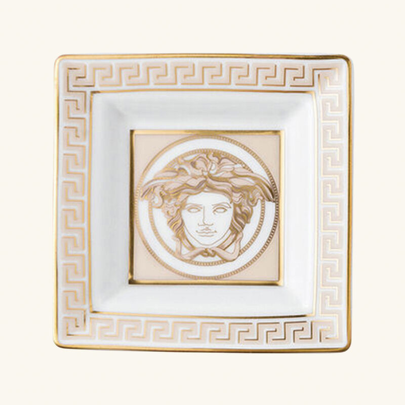 صينية الحلى والمجوهرات ميدوزا جالا مربعة صغيرة باللون الذهبي فيرساتشي صينية الحلى والمجوهرات ميدوزا جالا مربعة صغيرة باللون الذهبي