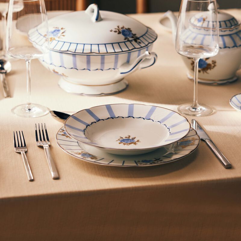 bernardaud brocante soup plate round blue 22cm