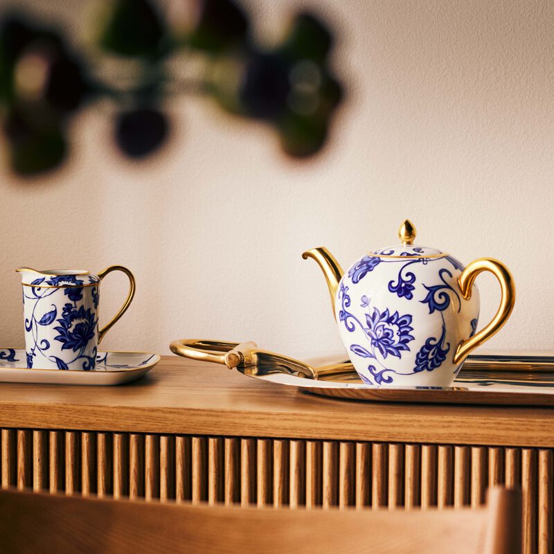 bernardaud prince bleu tea pot blue