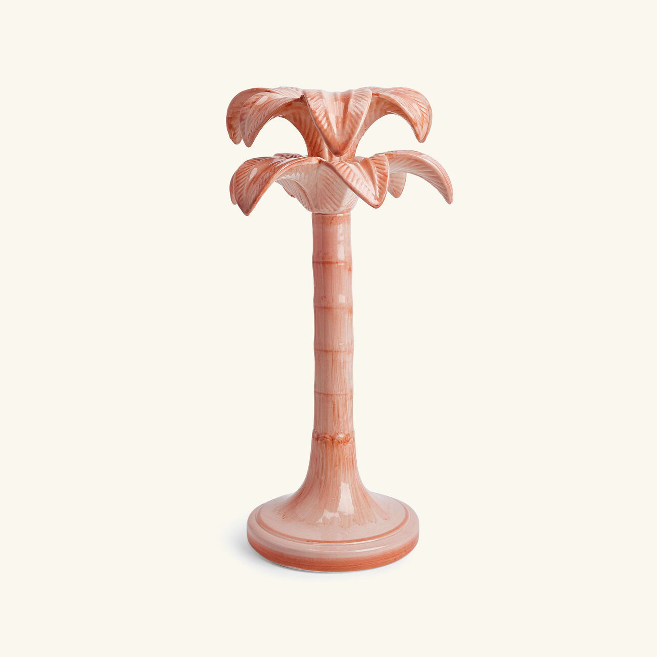 les ottomans palm trees candle holder large pink