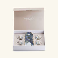 haviland le br sil coffee cup   saucer blue set of 4