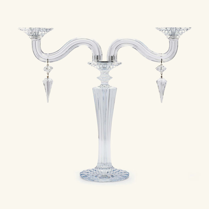 باكارا شمعدان ميل نوي شفاف من شمعتين