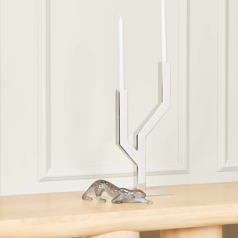 christofle arborescence candelabra stainless steel 2 candles