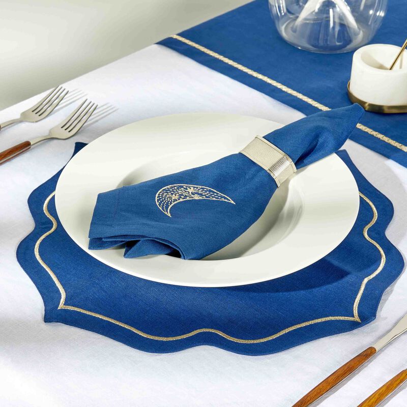 Crescent Napkin Blue Set Of 6 catherine denoual crescent napkin blue set of 6