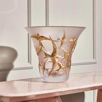 lalique hirondelles vase medium gold