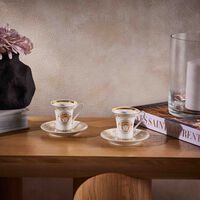 فيرساتشي طقم ميدوزا جالا مؤلف من 6 فناجين للقهوة مع صحونها باللون الأبيض