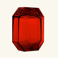 baccarat octogone vase small red