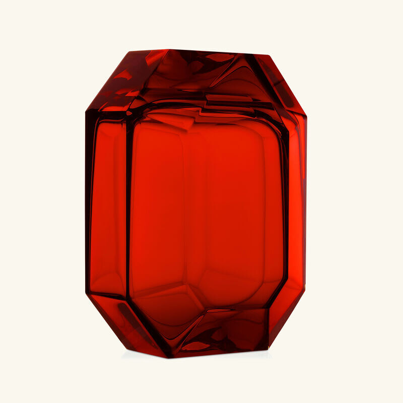 baccarat octogone vase small red