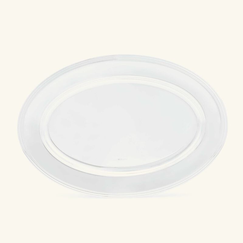 كريستوفل طبق اللحوم آلبي بيضاوي باللون الفضي 45 سم