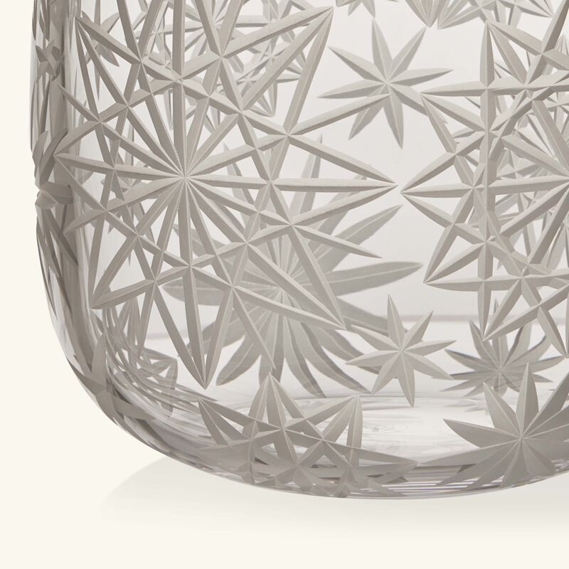 روكل مزهرية كراكاتيت مستديرة متوسطة الحجم من الكريستال الشفاف