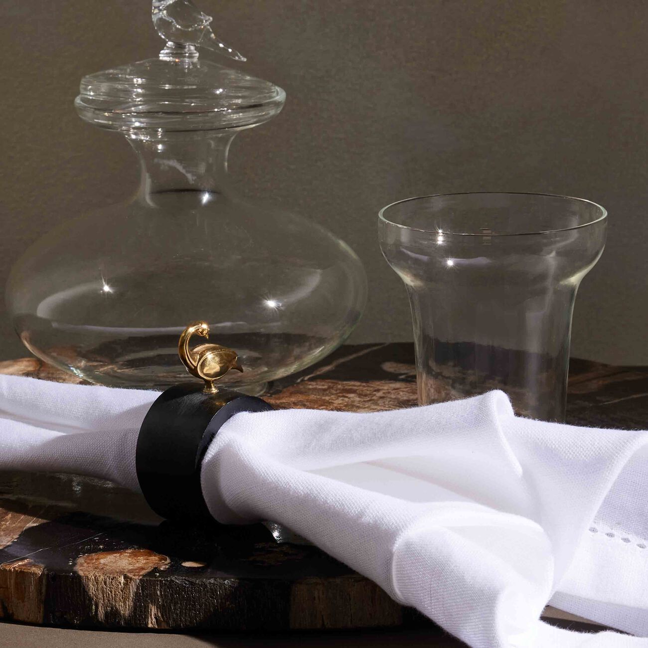 Heron Napkin Ring Black ira udaipur heron napkin ring black